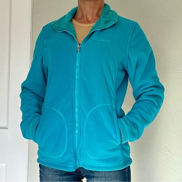 Blue ski jacket with removable, waterproof shell and fleece liner - Picture 3 of 13